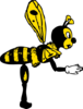 Bending Bee From Side Clip Art